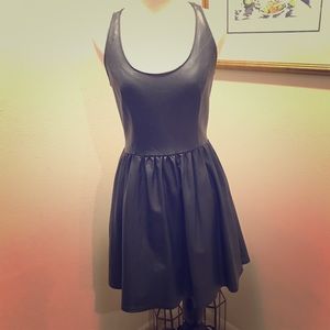 Princess Vera Wang blue vegan leather dress